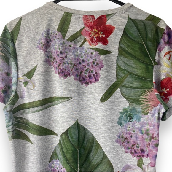 Adidas Original Grey Trefoil Floral Women’s T-shirt - Picture 4 of 7